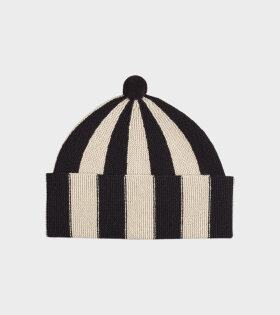 Vertical Stripe Hat Black/Oatmeal