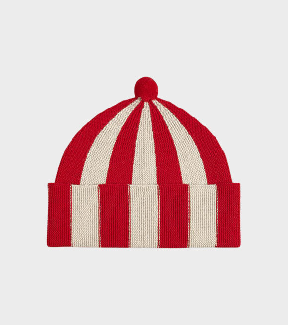 Jo Gordon - Vertical Stripe Hat Poppy/Oatmeal