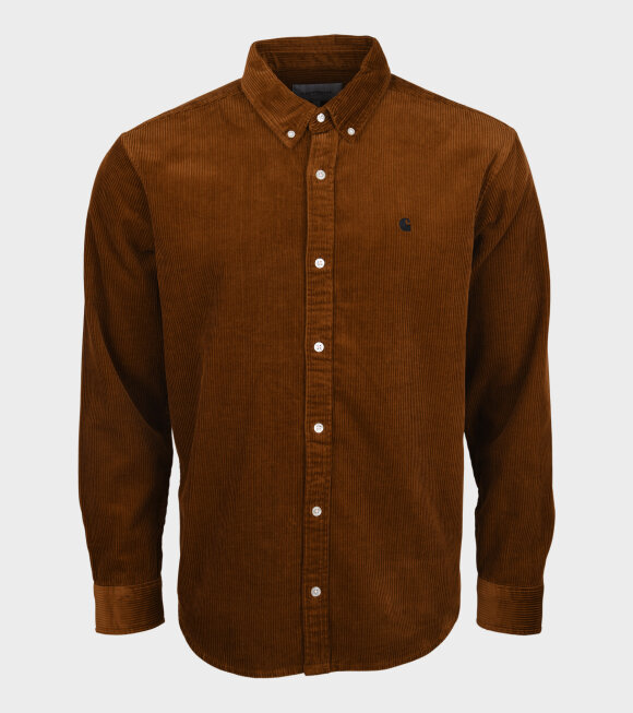 Carhartt WIP - L/S Madison Cord Shirt Tawny/Black