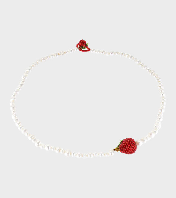 Pura Utz - Pearl Apple Necklace White/Red