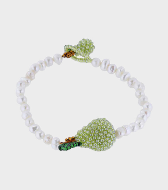 Pura Utz - Pearl Pear Bracelet White/Green