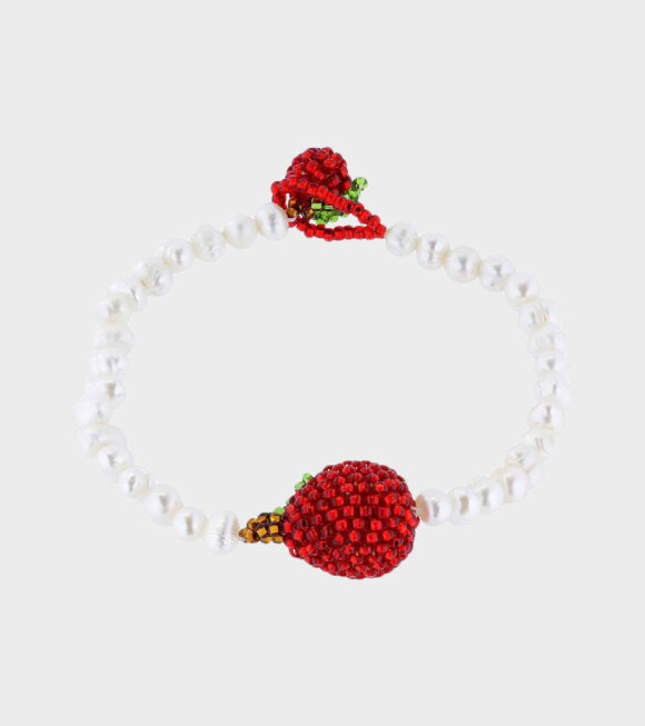 Pura Utz - Pearl Apple Bracelet White/Red