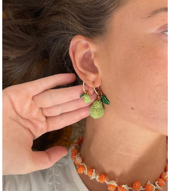 Pura Utz - Mini Pear Earring Green