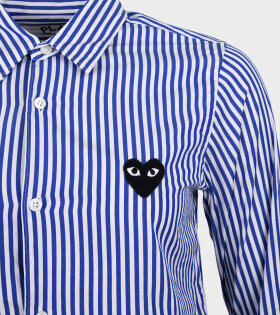 W Black Heart Striped Shirt White/Blue