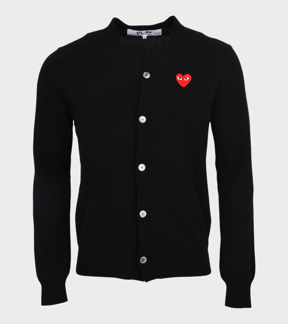 Comme des Garcons PLAY - W Red Heart Cardigan Navy