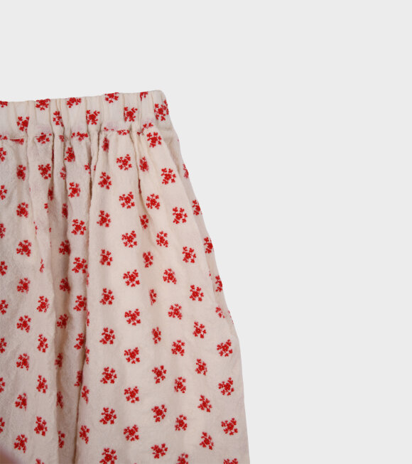 Comme des Garcons Girl - Embroidered Midi Skirt White/Red