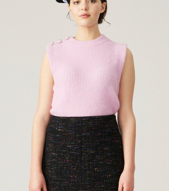 Ganni - Soft Wool Knit Vest Pale Lilac/Pink