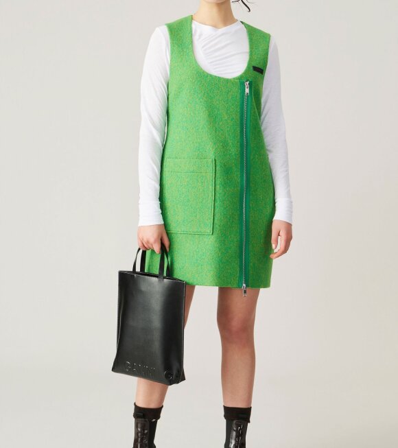 Ganni - Mini Wool Dress Flash Green