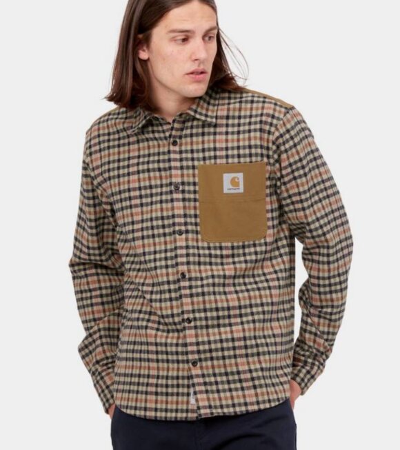 Carhartt WIP - L/S Asher Shirt Brown 