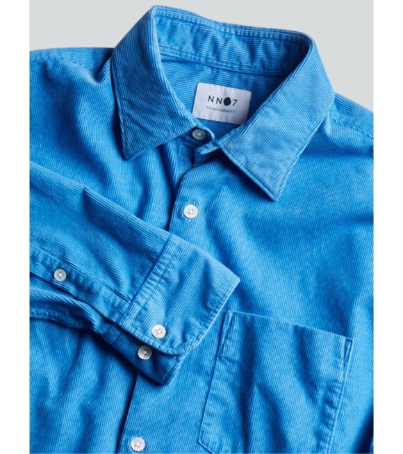 NN07 - Errico Corduroy Pocket Shirt Blue 