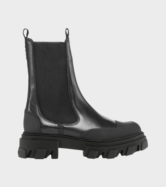 Ganni - Mid Chelsea Leather Boot Black 