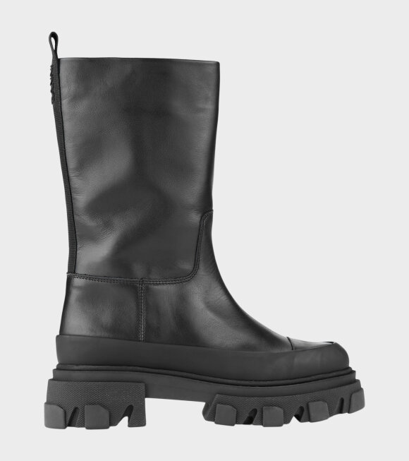 Ganni - Mid Leather Boot Black 