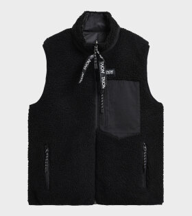 Reversible Fleece Down Vest Black