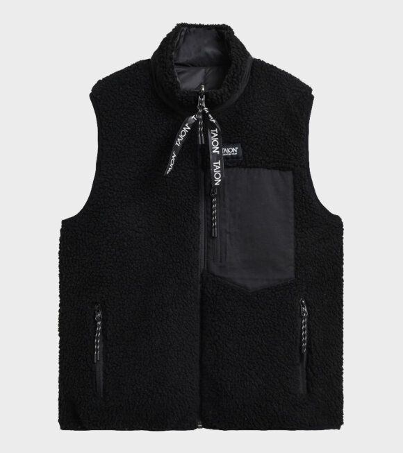 Taion - Reversible Fleece Down Vest Black