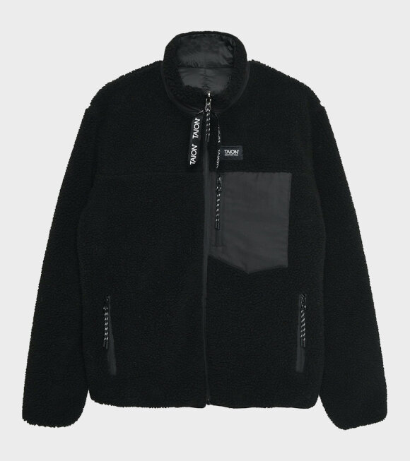 Taion - Reversible Fleece Down Jacket Black