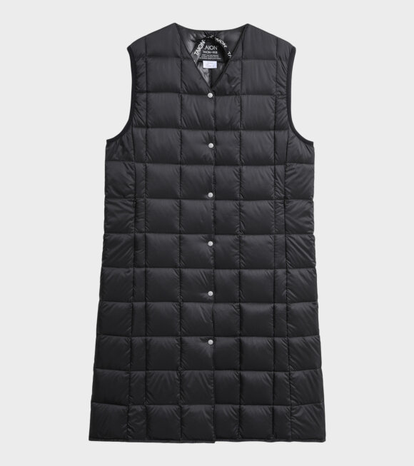Taion - Long V-Neck Button Down Vest Black