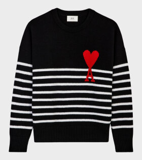 Striped Crewneck Sweater Black/White