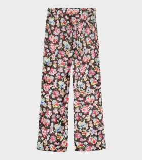 Floral Satin Trousers Multicolor
