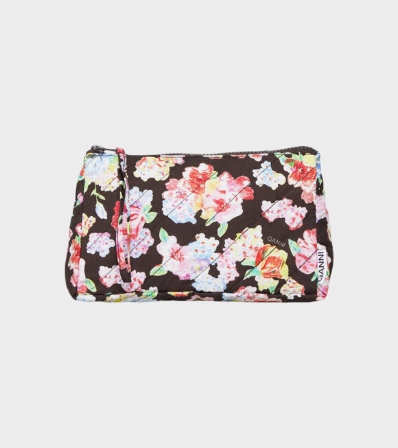 Ganni - Floral Cotton Makeup Bag Multicolor