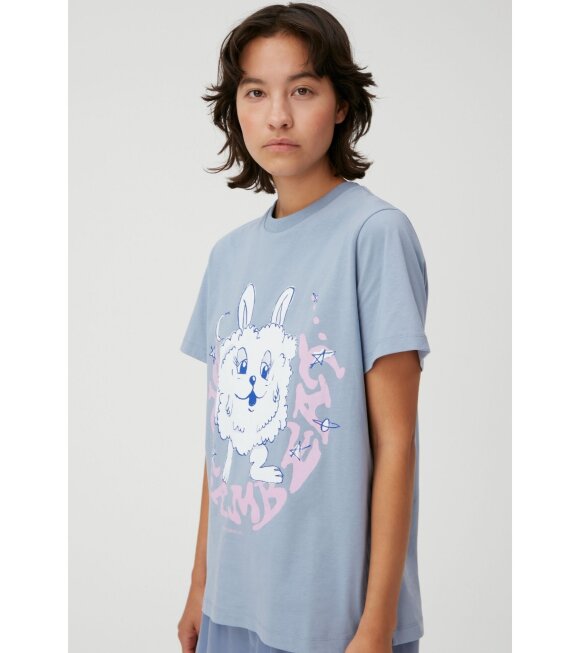Ganni - Dreambeat Bunny Cotton T-shirt Blue