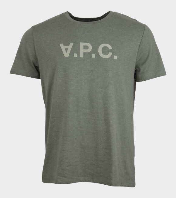 A.P.C - Velour Logo T-shirt Olive Green