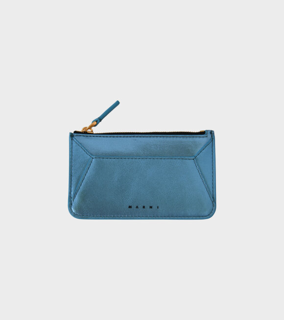 Marni - Shiny Wallet Metallic Blue