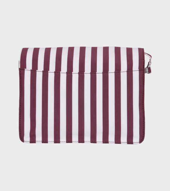 Marni - Striped Cotton Trunk Bag Bordeaux/White