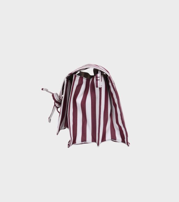 Marni - Striped Cotton Trunk Bag Bordeaux/White