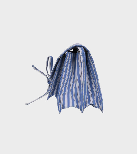 Marni - Striped Cotton Trunk Bag Blue/White