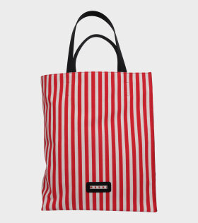 Large Striped Tote Red/White