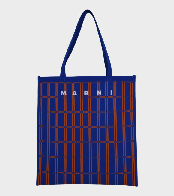 Marni - Flat Shopper Bag Blue/Orange