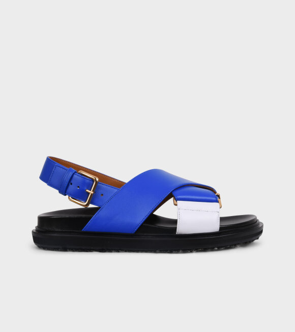 Marni - Fussbett Sandal Cobalt Blue/White