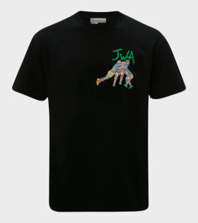 Embroidered Rugby Team T-shirt Black