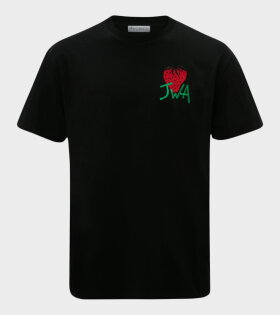 Embroidered Strawberry T-shirt Black