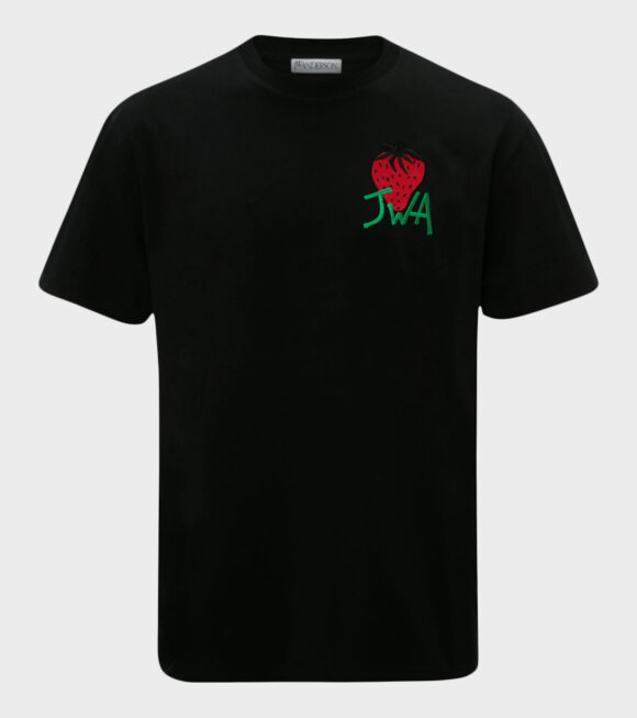 JW Anderson - Embroidered Strawberry T-shirt Black