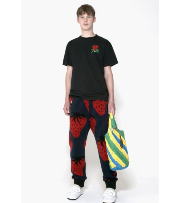 JW Anderson - Embroidered Strawberry T-shirt Black
