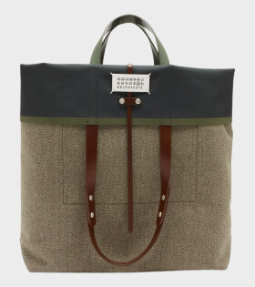 Shopping Canvas Bag Green/Grey
