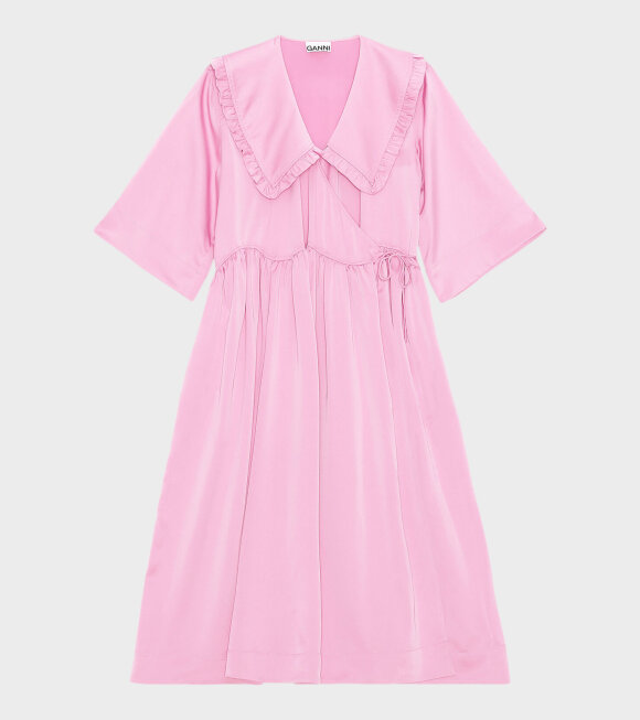 Ganni - Oversize Smocked Dress Pink