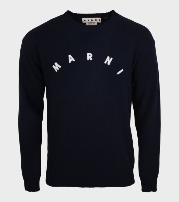 Marni - Cashmere Logo Knit Navy
