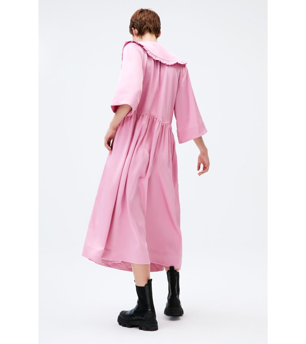 dr. Adams - Oversize Smocked Dress Pink