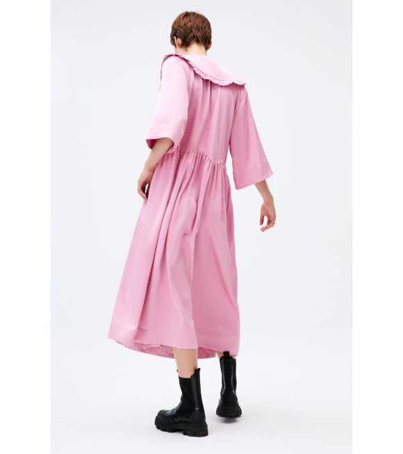 Ganni - Oversize Smocked Dress Pink