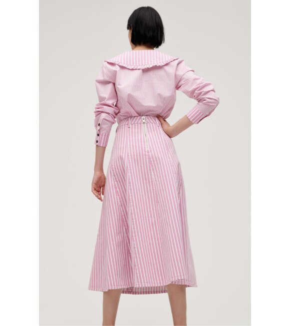 Ganni - Midi Skirt Pink/White