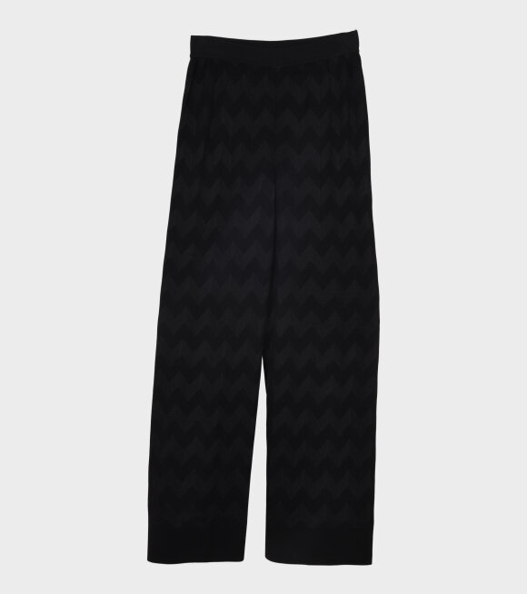Missoni - Zig Zag Striped Relaxed Wool Trousers Black