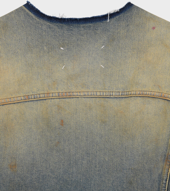 Maison Margiela - Four Stitchings Distressed Denim Jacket Washed Blue