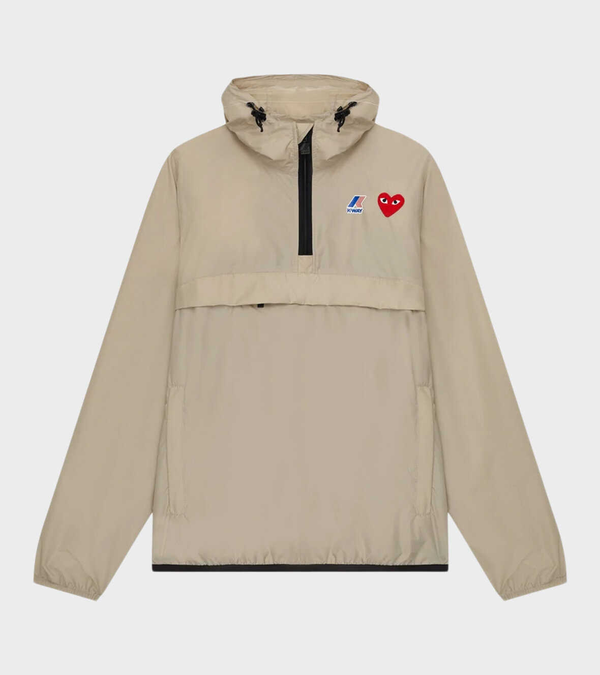 Adams - Comme des Garcons PLAY K-WAY Packable Half Zip Anorak Beige