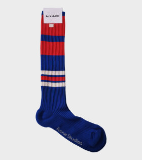 Striped Socks Sapphire Blue/Red