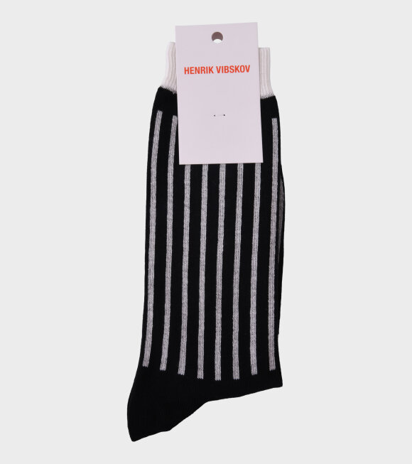 Henrik Vibskov - Playground Striped Socks Black/White
