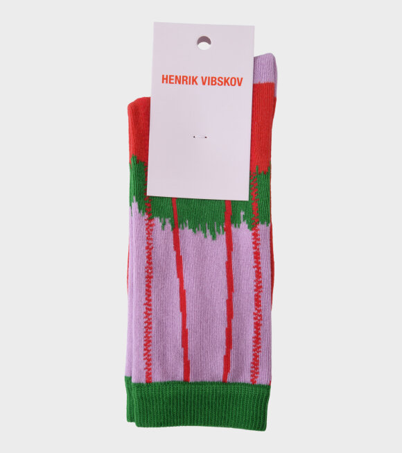 Henrik Vibskov - Tie Dye Socks Red/Lilac/Mint