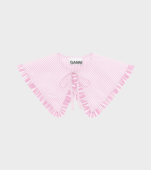 Ganni - Frill Collar Pink/White