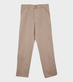 Single Knee Pant Faded Dusty Brown
